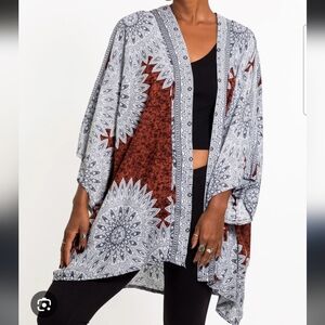 Harem Pants Brown And White Marble Mandalas Kimono Cardigan Unisex One Size
